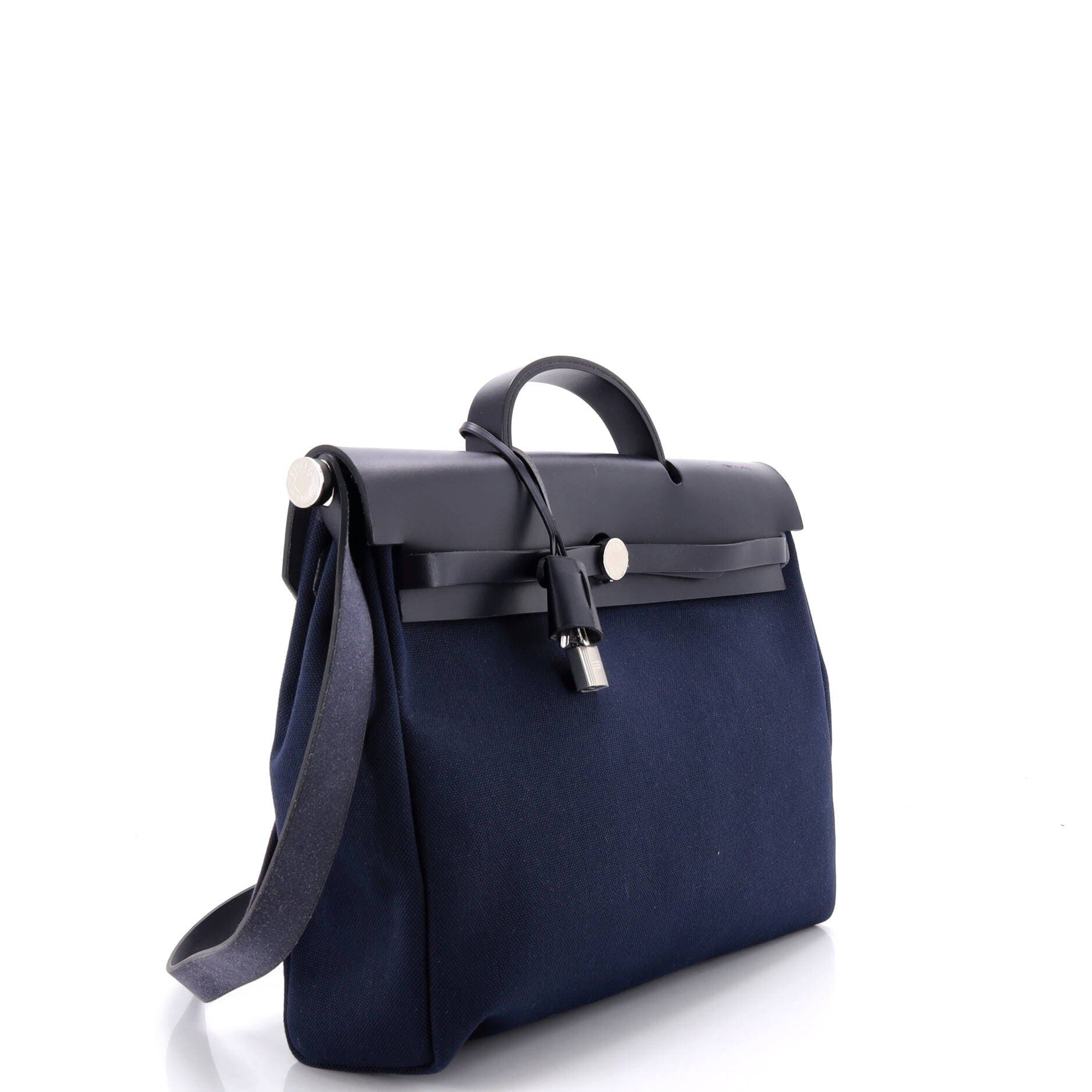 Herbag Zip Leather and Toile 39, Alternate, color, Blue