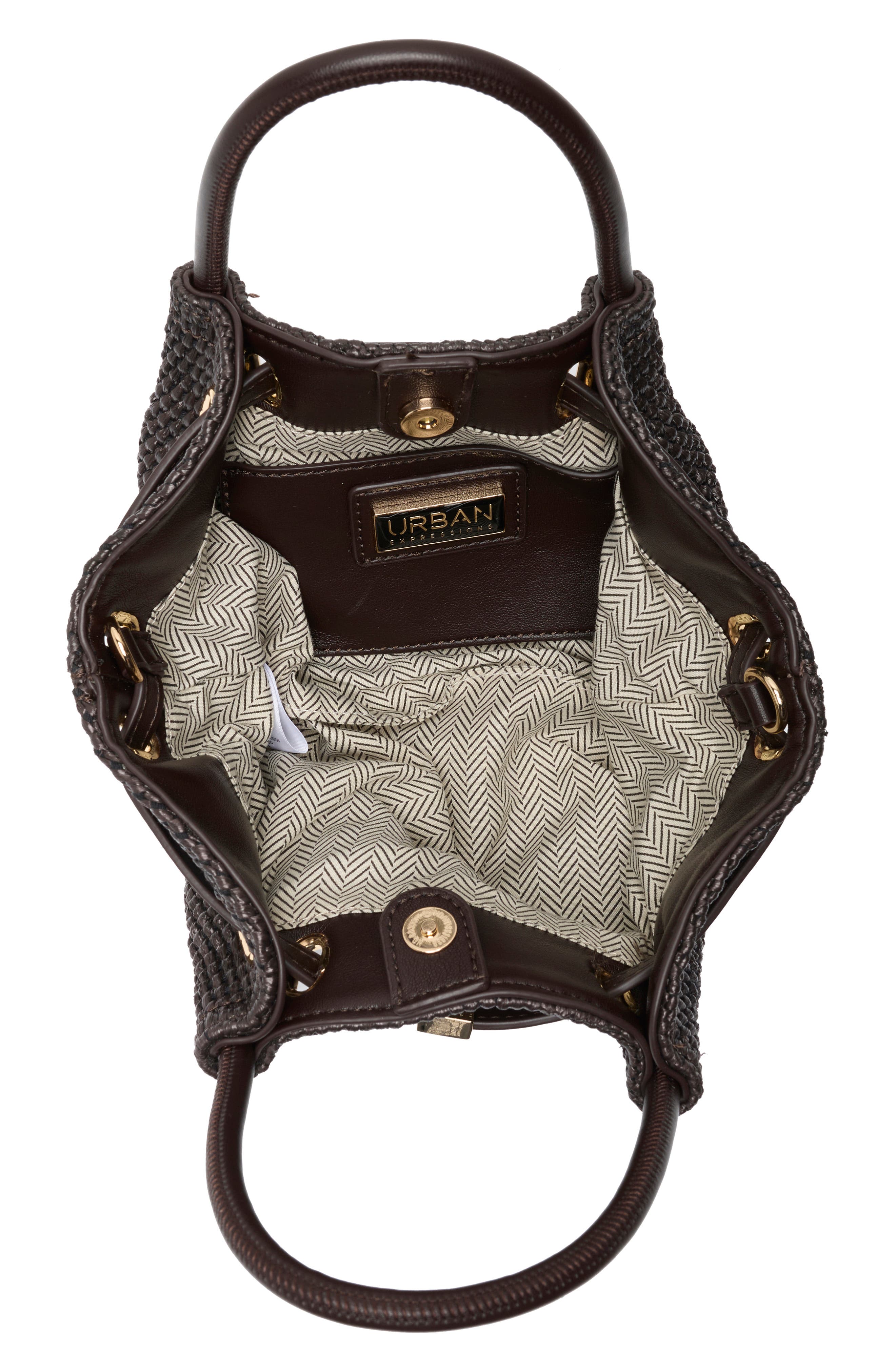 URBAN EXPRESSIONS HANDBAGS Straw Crossbody Bag, Alternate, color, Chocolate