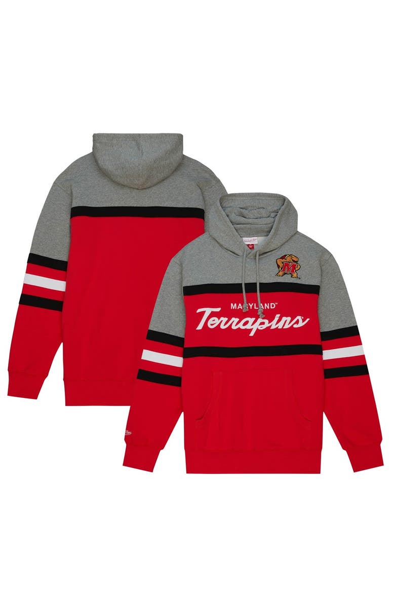 Mitchell & Ness Men's Mitchell & Ness Red Maryland Terrapins Head Coach Pullover Hoodie, Main, color, Red
