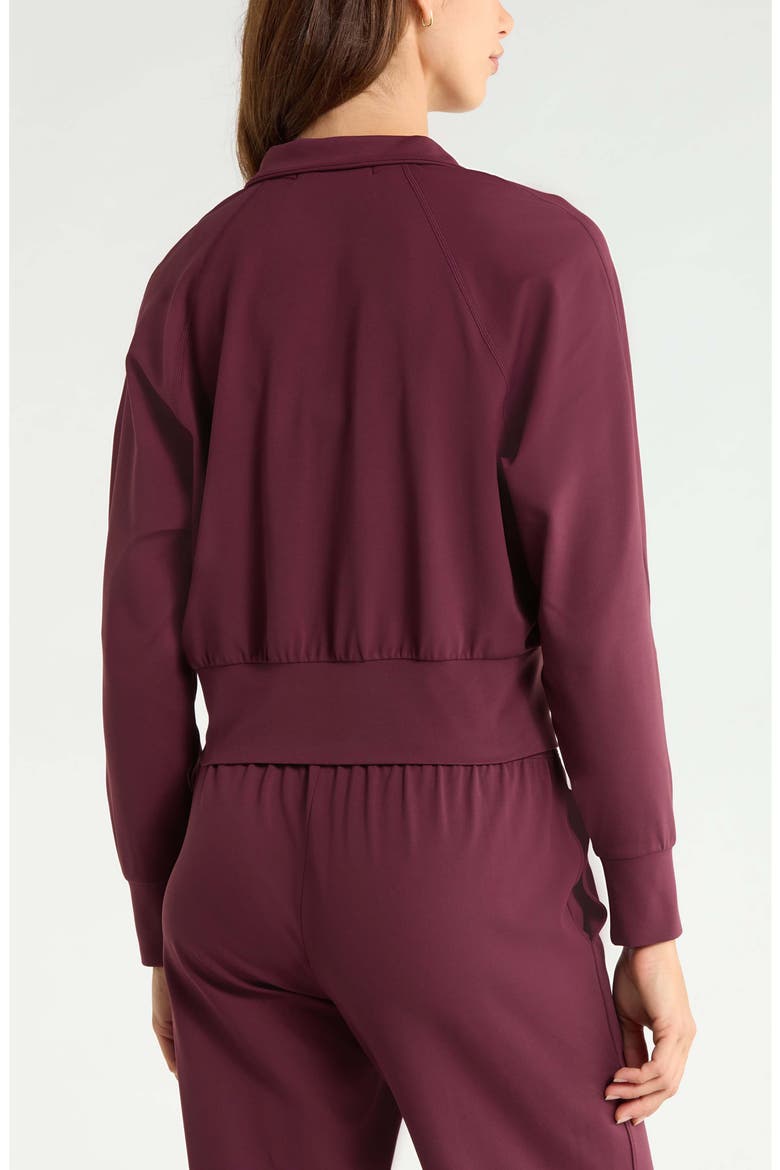 Zen Track Jacket, Alternate, color, BURGUNDY STEM