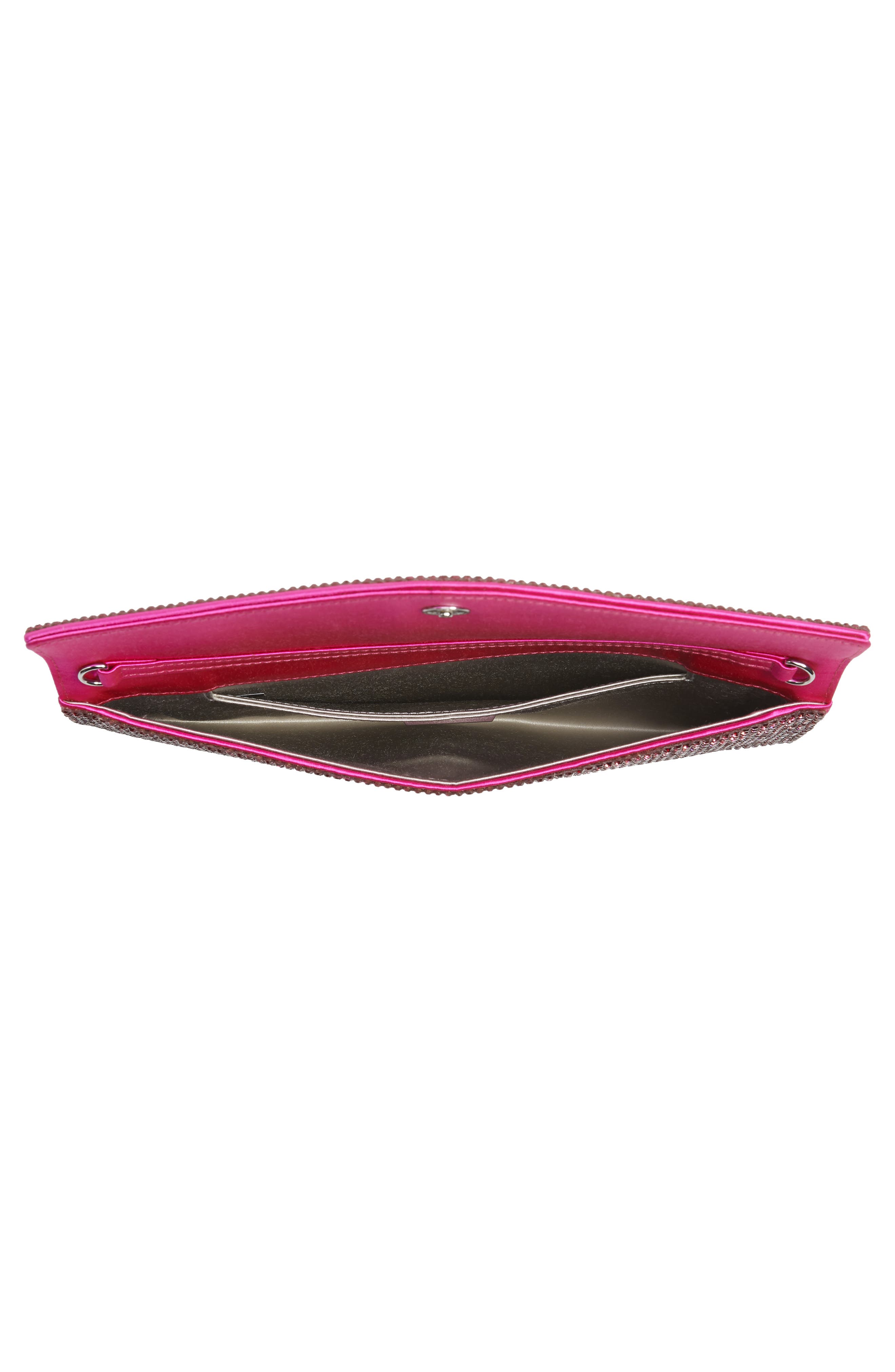 Beaded Envelope Clutch, Alternate, color, FUSCHIA