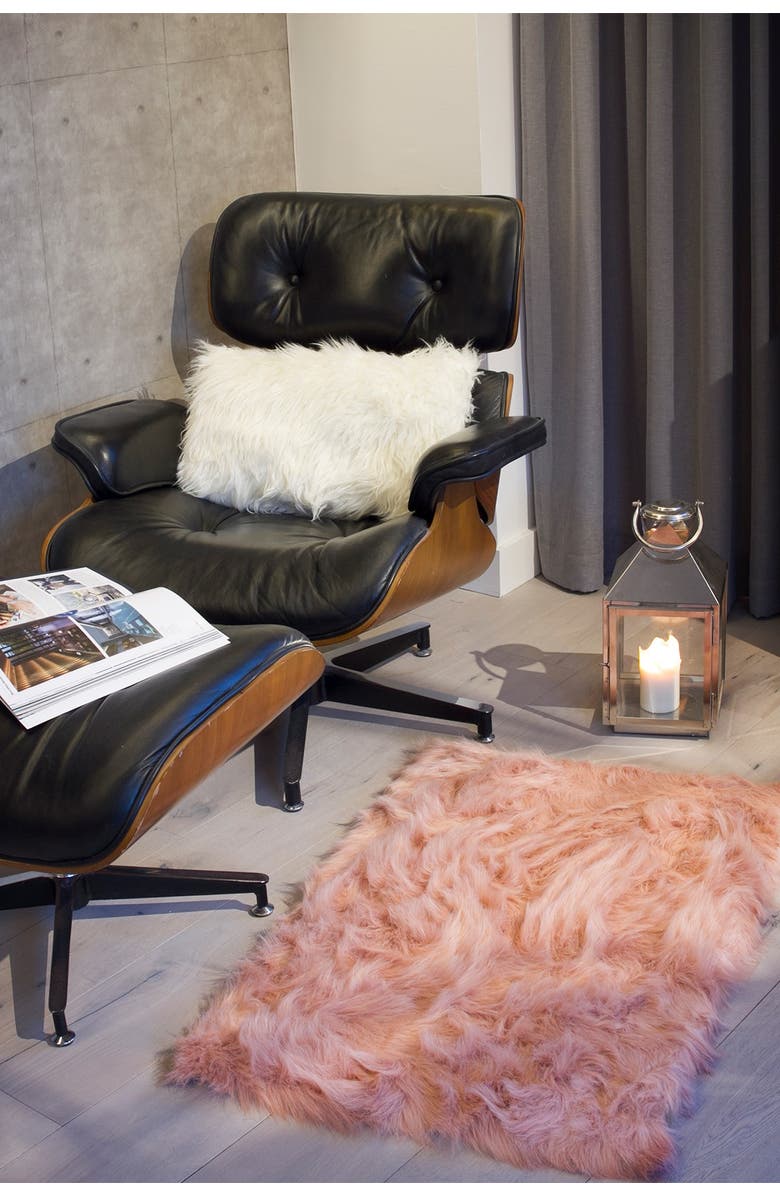 LUXE Hudson Faux Sheepskin Rug - 2ft x 3ft - Dusty Rose, Alternate, color, 