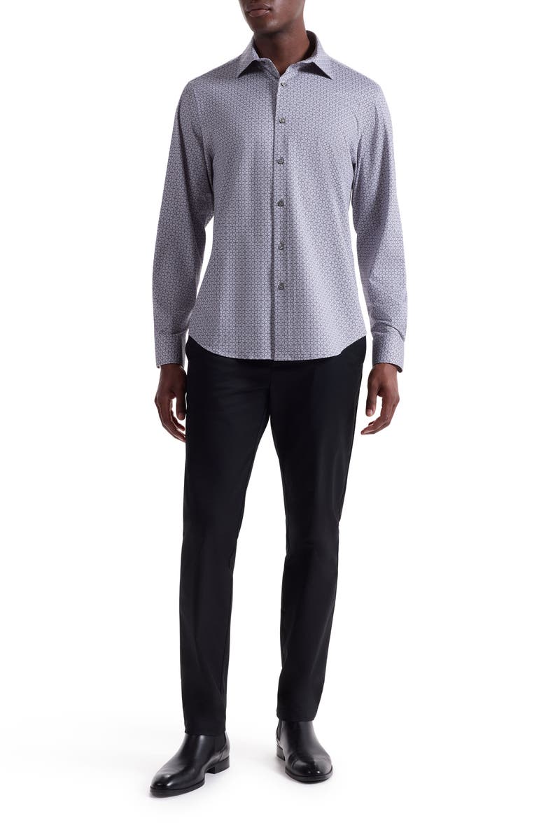 Bugatchi James OoohCotton<sup>®</sup> Button-Up Shirt, Alternate, color, Platinum