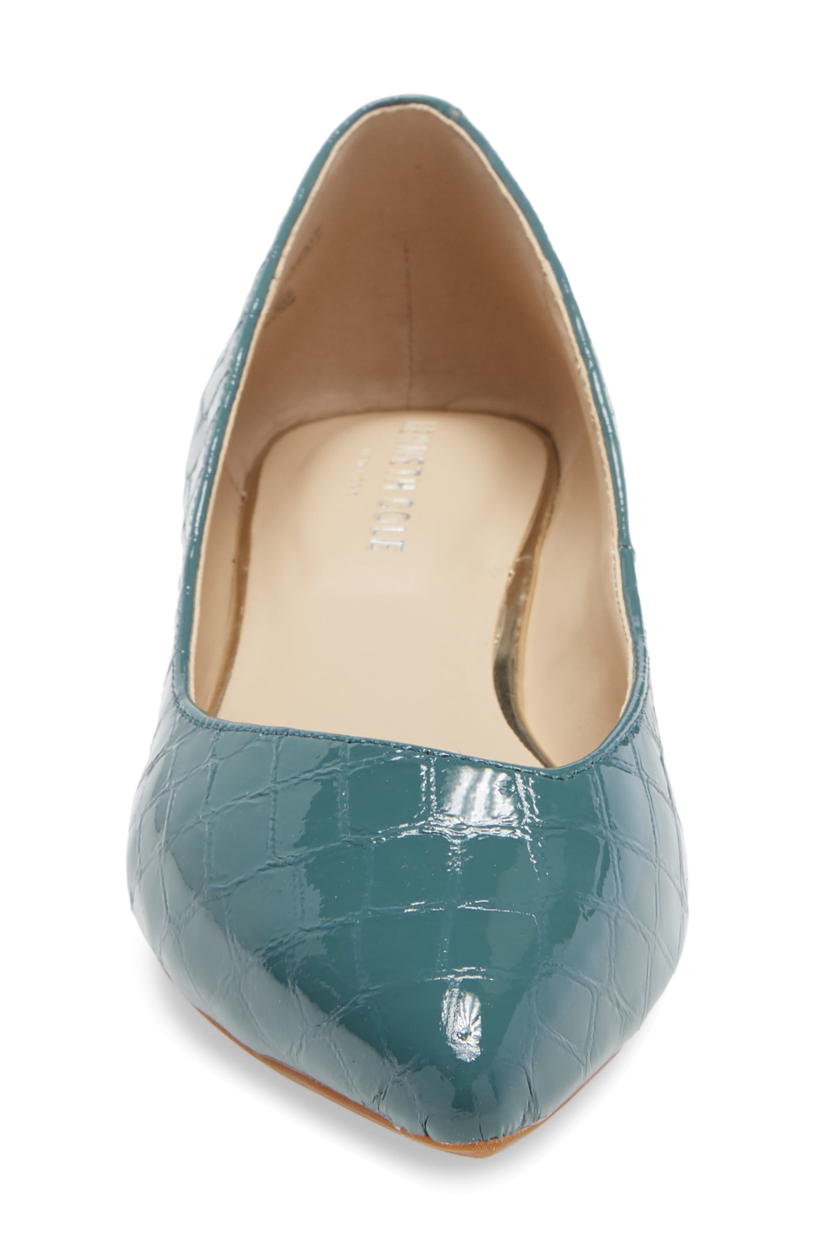 Camelia Pointed Toe Flat, Alternate, color, SEA GREEN PATENT LEATHER
