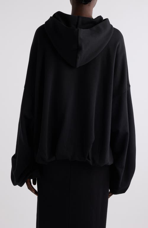 Dries Van Noten Oversized Draped Black Sweatshirt In Black