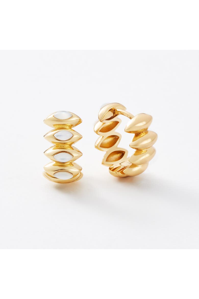 Jasmine Reversible Pearl and Gold Hoop Earrings, Main, color, Gold
