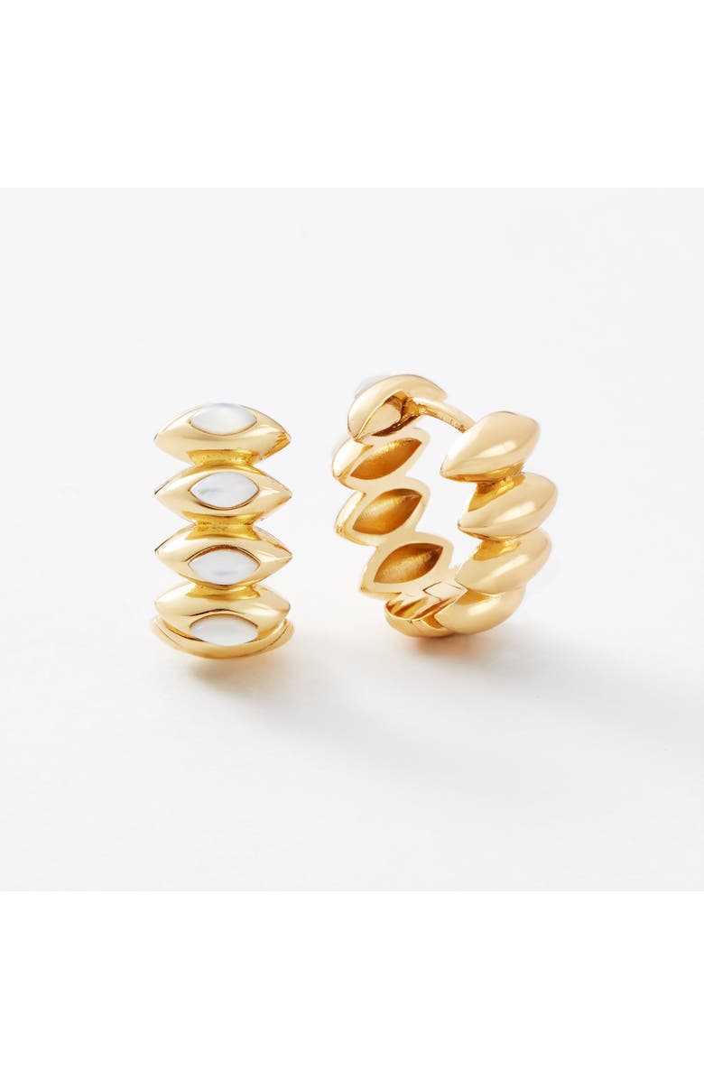 Sara Patino Jasmine Reversible Pearl and Gold Hoop Earrings, Main, color, Gold