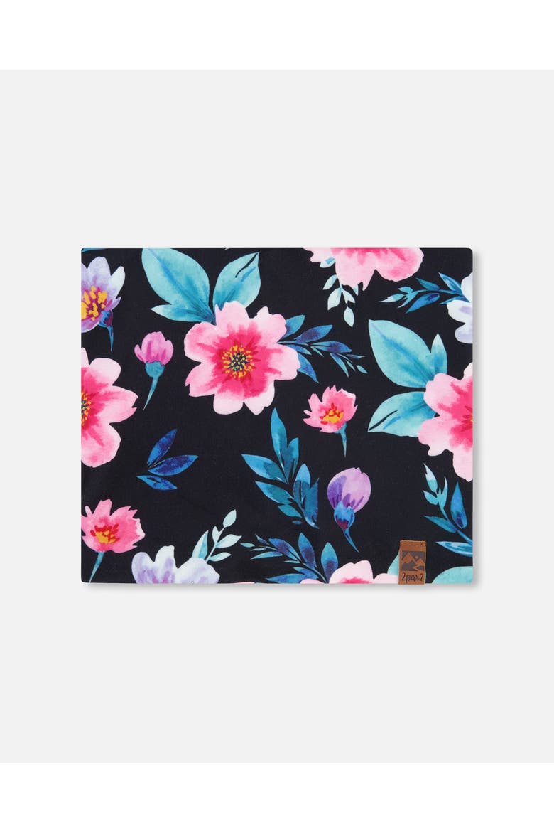 Stretch Jersey Flowers Neck Tube, Main, color, Black Floral Print