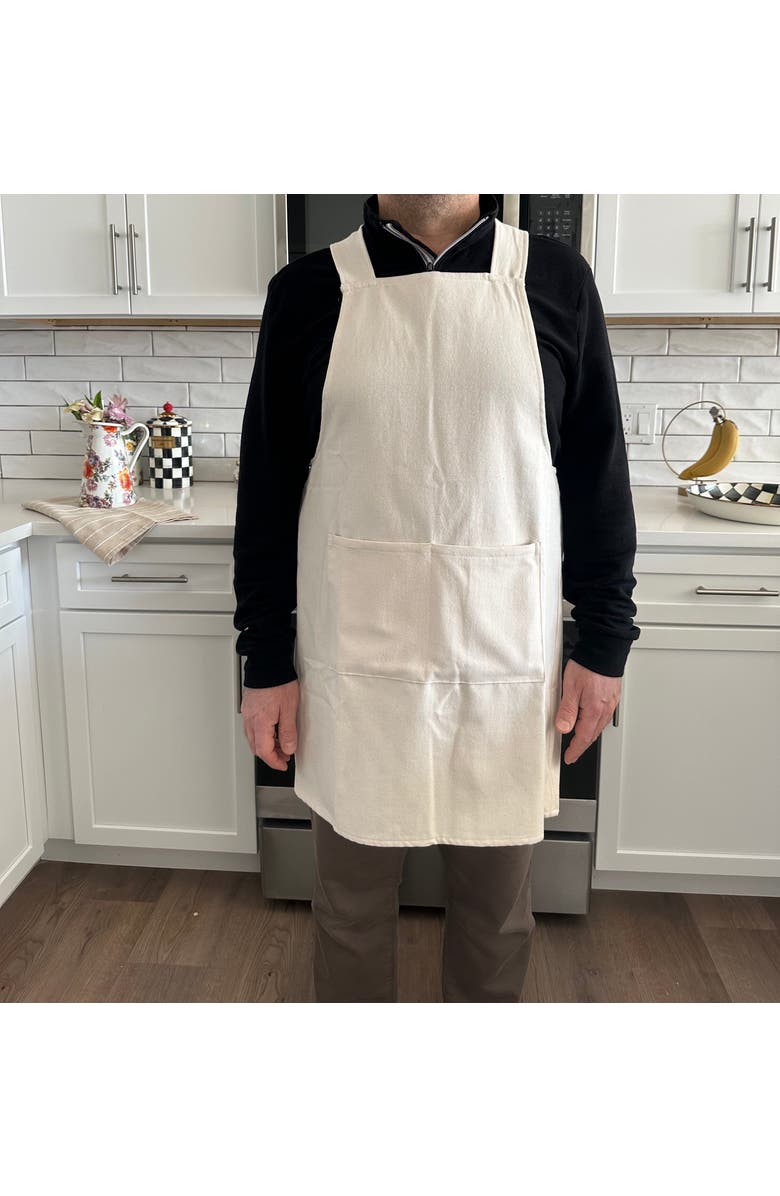 Olive & Linen Crossback Apron, Alternate, color, Natural