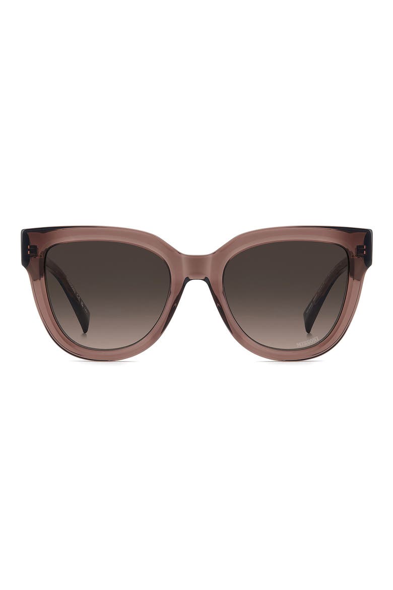 53mm Gradient Square Sunglasses, Main, color, BROWN/ BROWN SF