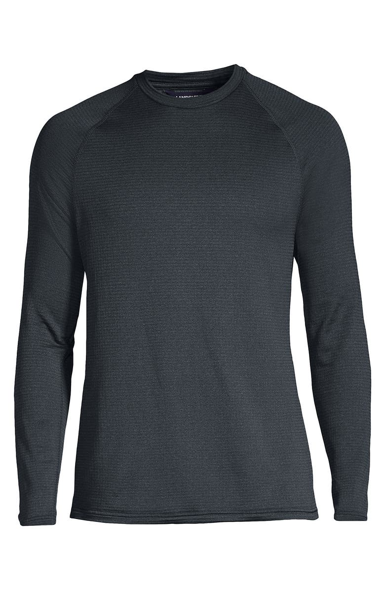 Lands
 End Long Sleeve Crew Neck Expedition Thermaskin Long Underwear Top, Alternate, color, Steel Gray