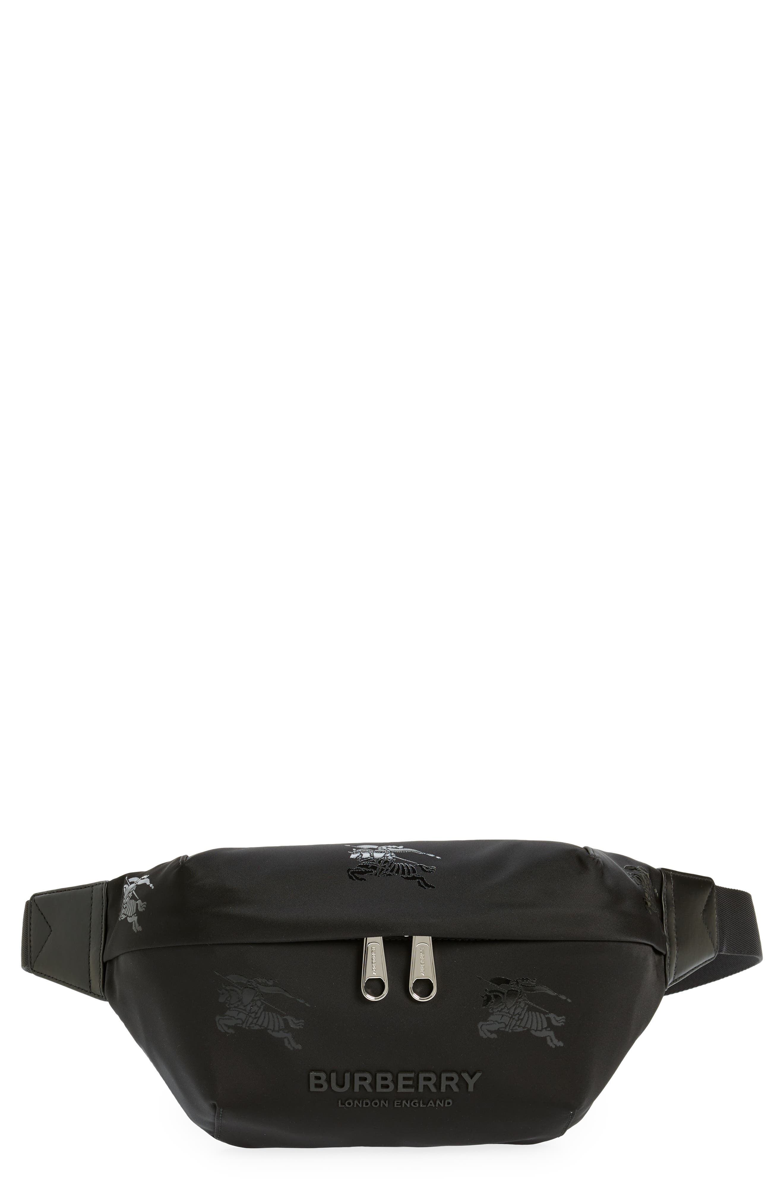 Burberry Sonny Equestrian Knight Nylon Belt Bag, Main, color, 