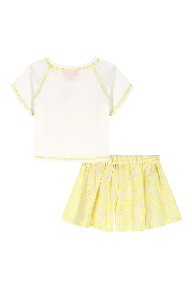 Kids' Lemon Embroidered T-Shirt & Skirt, Alternate, color, YELLOW/ WHITE