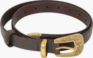 Modenaire Engraved Buckle Leather Belt