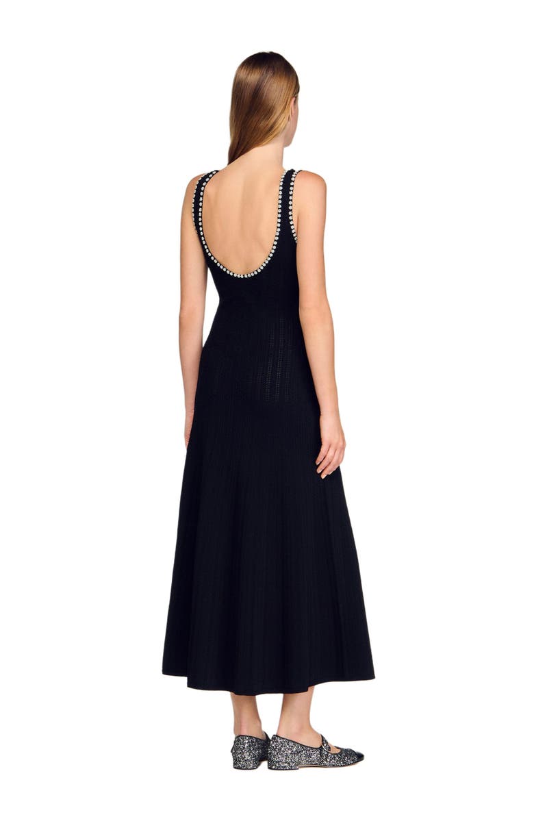 SANDRO Beaded dress, Alternate, color, Black