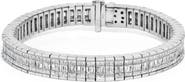 Haus of Brilliance 14K White Gold 7 7/8 Cttw Princess and Baguette Diamond Eternity Tennis Bracelet