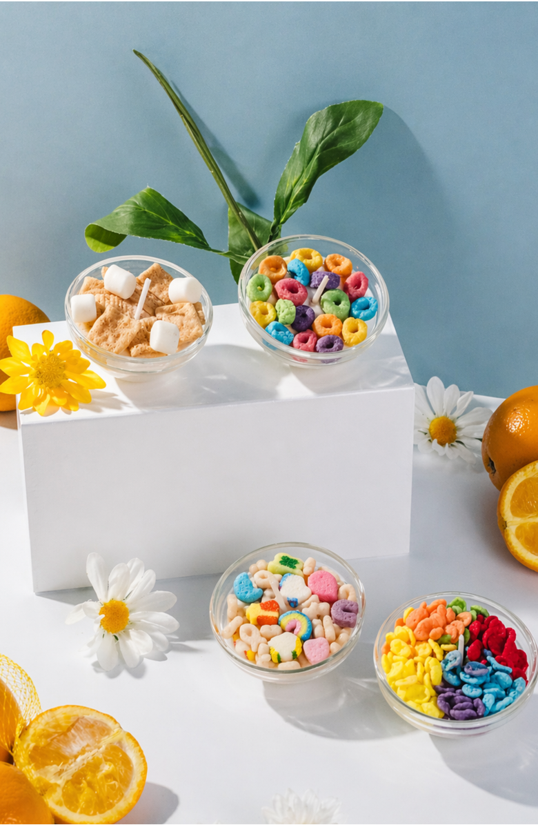 Southlake gifts Mini Cereal Candle Bowl Set, Alternate, color, Multicolored Pastel