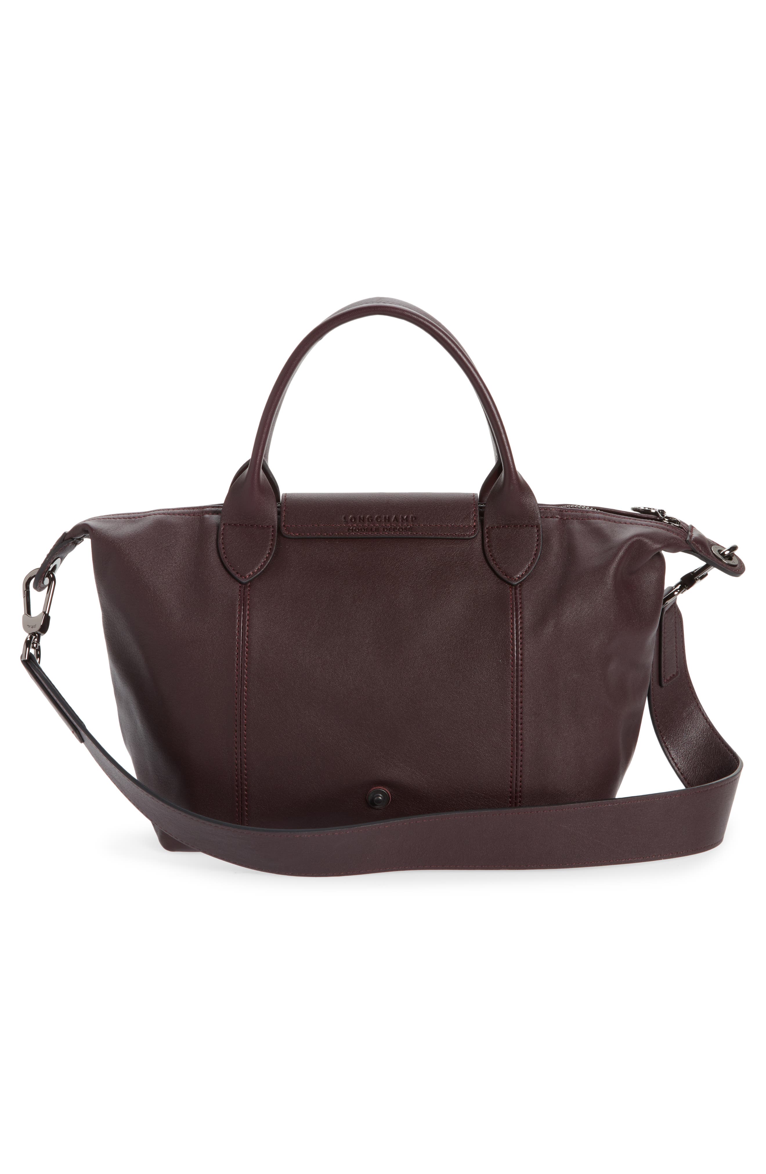 Longchamp Small Le Pliage Cuir Leather Top Handle Bag, Alternate, color, 