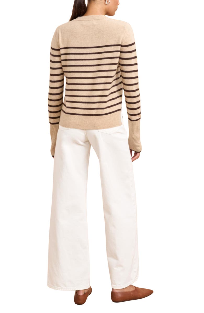 La Ligne Lean Lines Sweater, Alternate, color, Tan/Chocolate