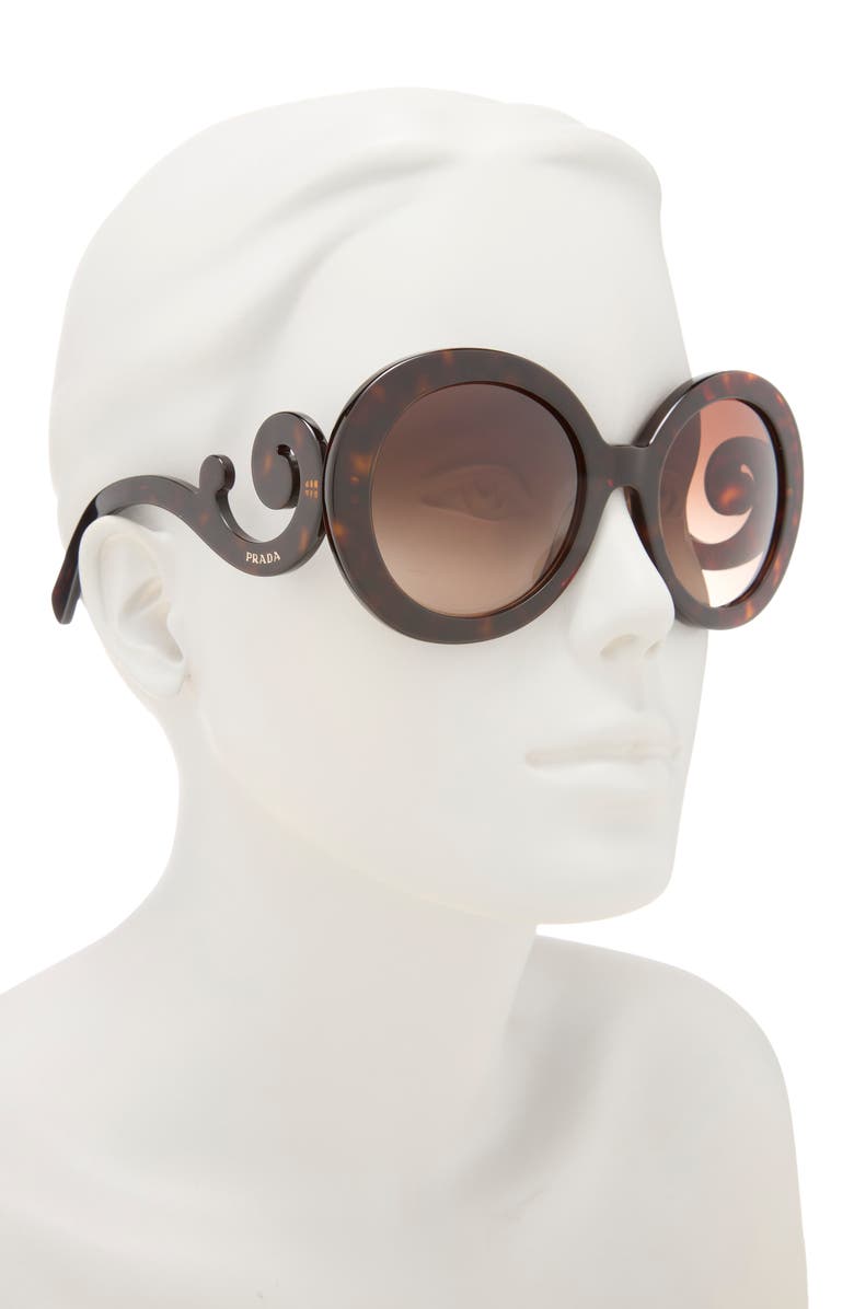 Prada 'Baroque' 55mm Round Sunglasses, Alternate, color,