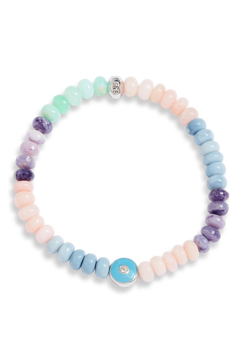 Boheme Beaded Opal Stretch Bracelet, Main, color, PINK MULTI