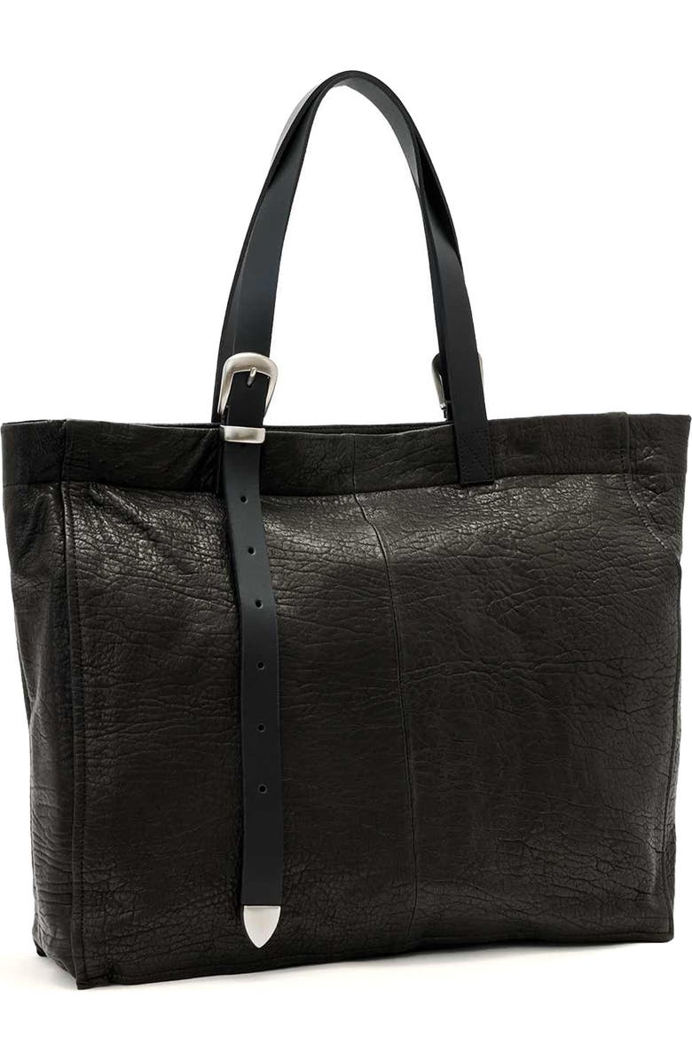 AllSaints Haven Leather Tote, Alternate, color, Black Leather