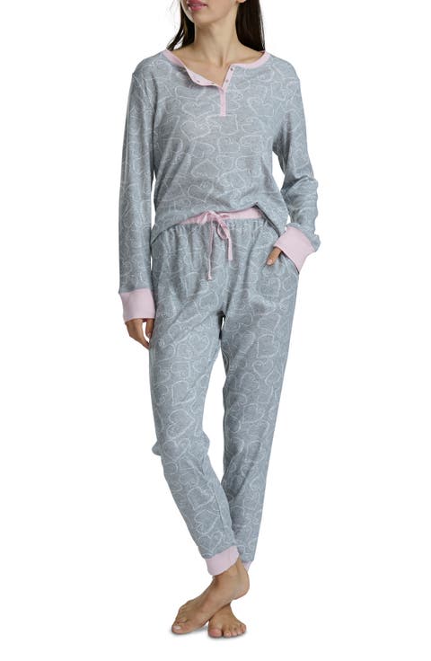Cotton Blend Pajama Top & Pants Set