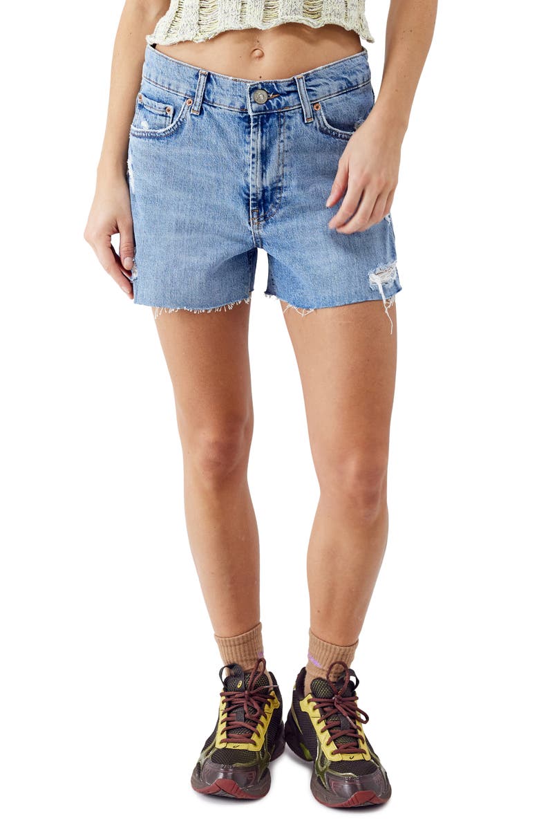 BDG Urban Outfitters Low Rise Raw Hem A-Line Denim Shorts, Main, color,