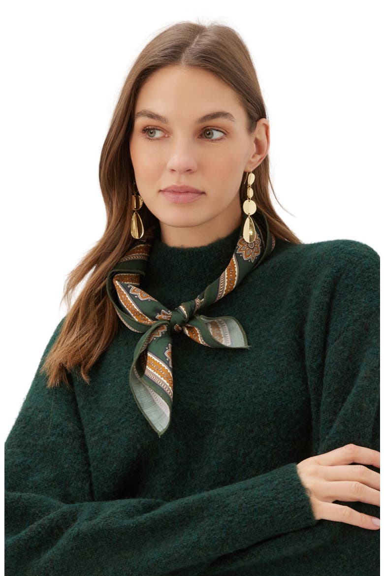Paisley Border Satin Scarf, Alternate, color, PRINT