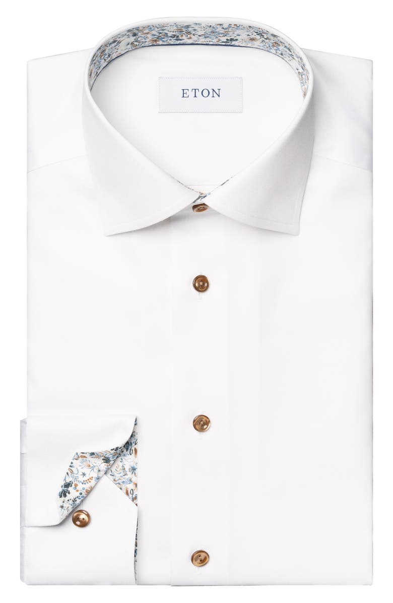 Eton Slim Fit Cotton Twill Dress Shirt, Alternate, color, 