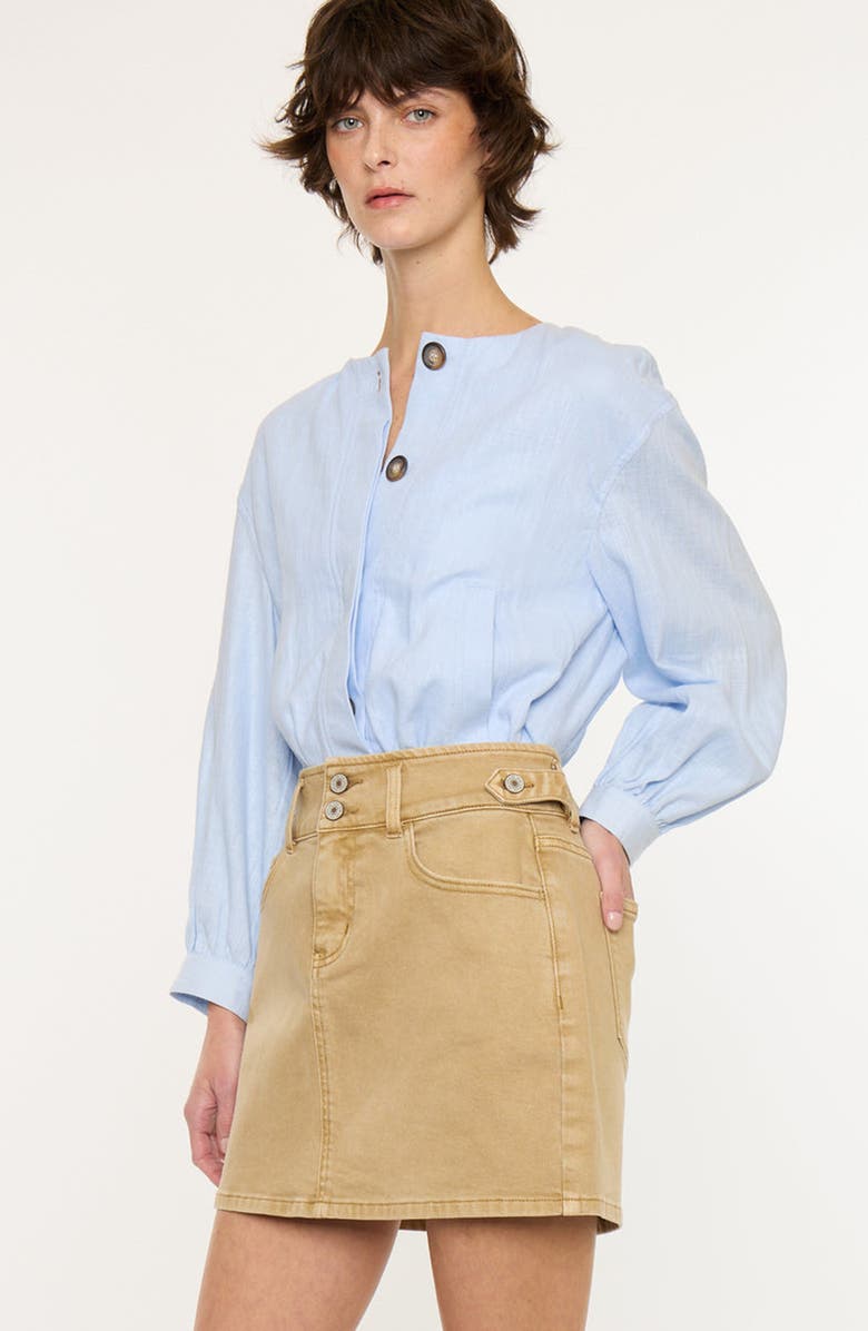 KanCan Tallie Mid Rise Skirt, Alternate, color, Tan