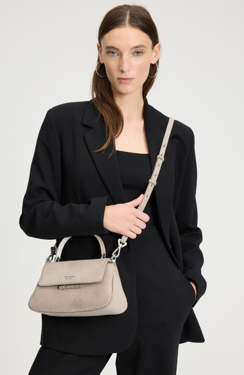 Kate Spade New York Small Grace Glitter Suede Top Handle Bag In Silver