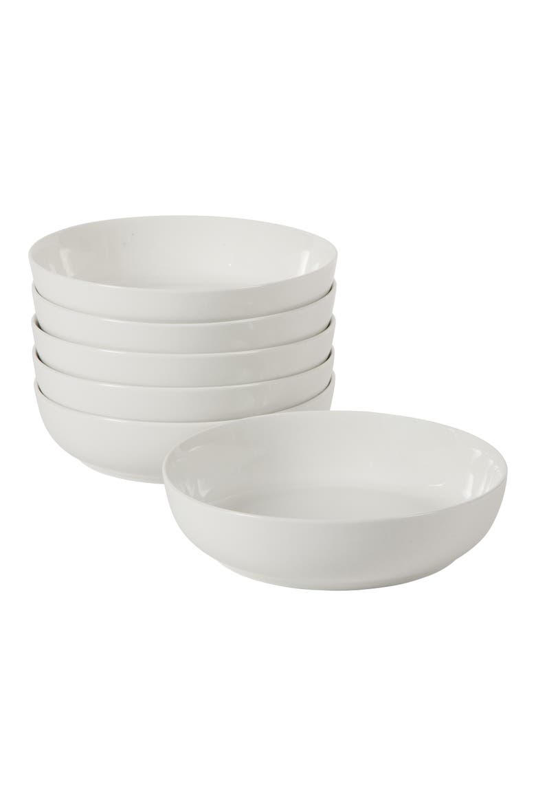 Zen Buffet Large Pasta Bowls Porcelain Ceramic Set, Main, color, White