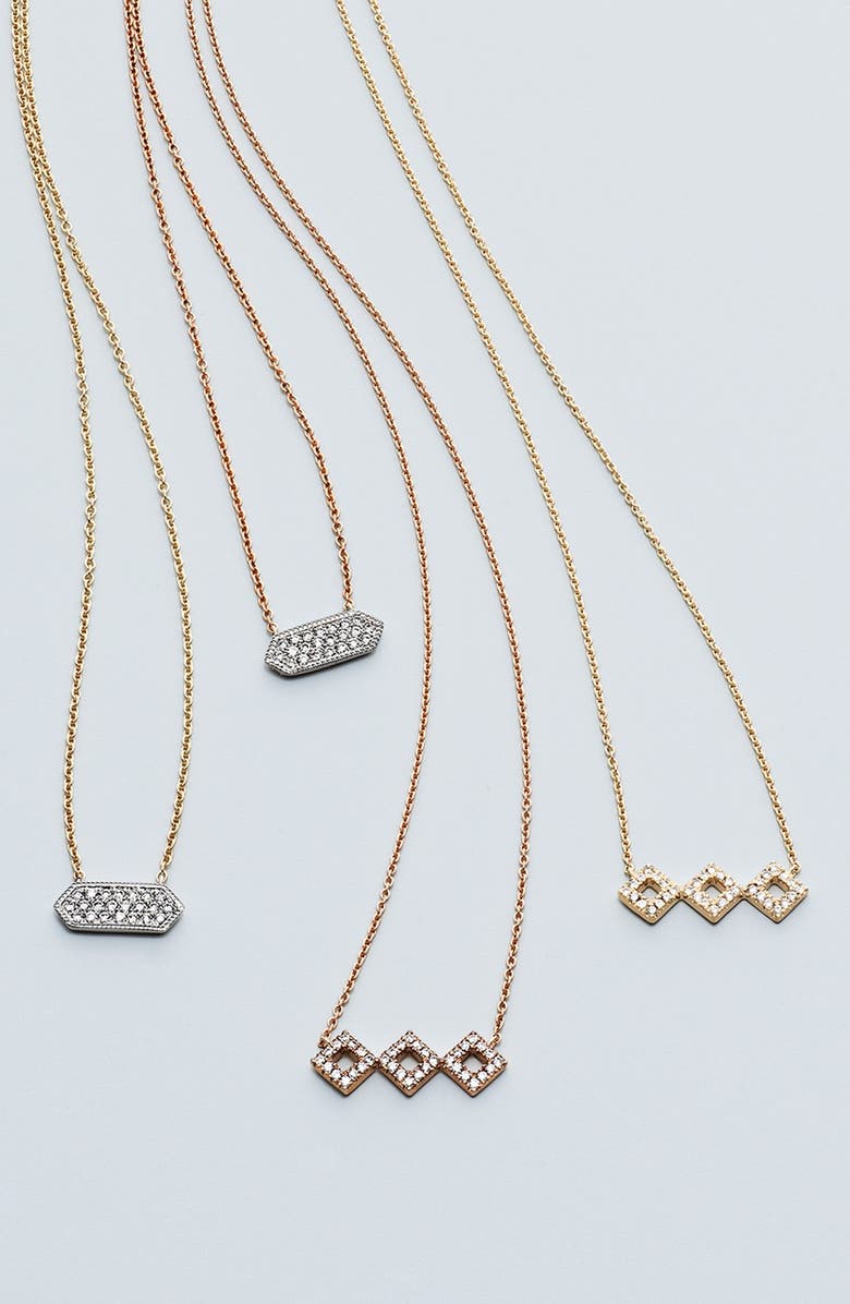 Dana Rebecca Designs 14K Yellow Gold Diamond Accented Cynthia Rose Necklace - 0.13 ctw, Alternate, color, 