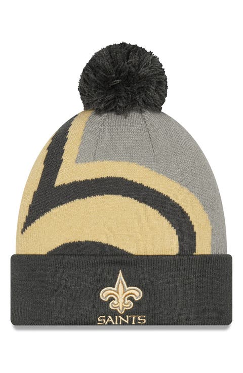 Men's New Era Graphite New Orleans Saints Logo Whiz Redux Cuffed Knit Hat