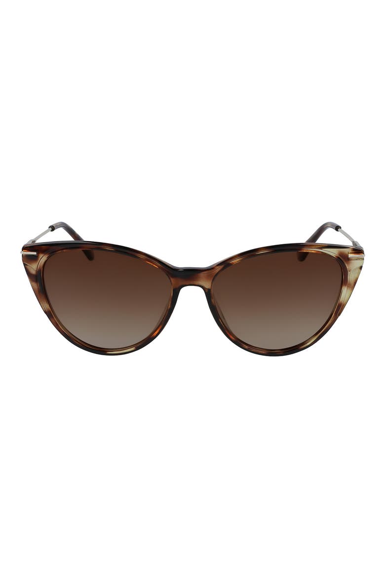 54mm Curvy Cat Eye Sunglasses, Main, color, TORTOISE