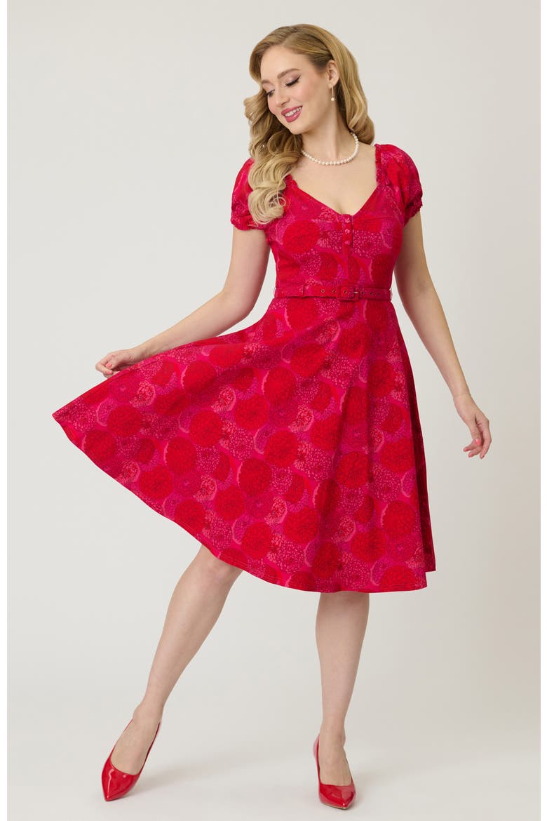 Ohara Swing Dress, Main, color, Red & Pink Flower Print