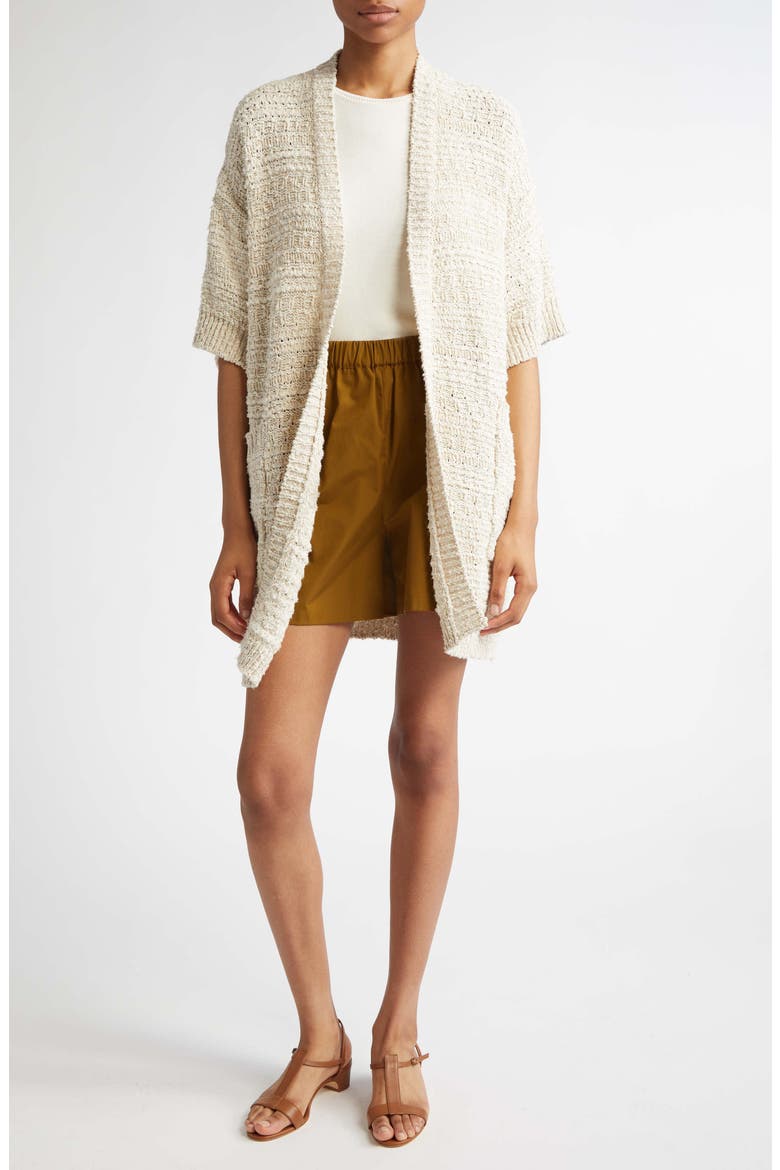 Zulma Metallic Bouclé Cardigan, Alternate, color, IVORY