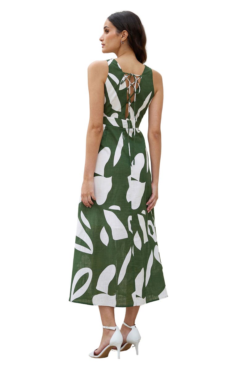 Yumi Cotton Abstract Print Maxi Dress, Alternate, color, Green
