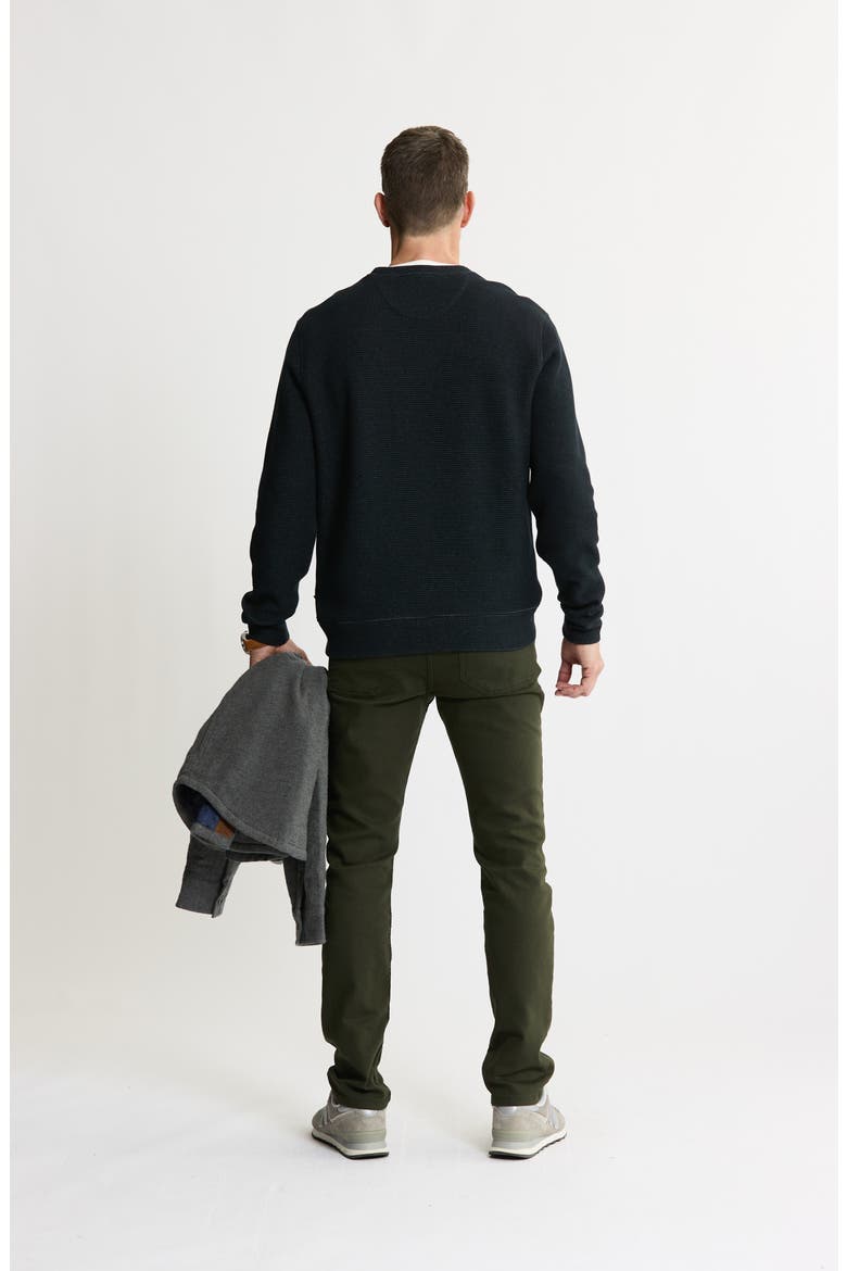 Textured Knit Crewneck Sweatshirt, Alternate, color, BLACK