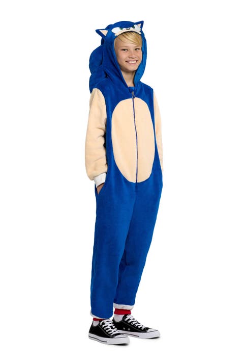 Kids' Sonic the Hedgehog® One-Piece Hooded Jumpsuit
