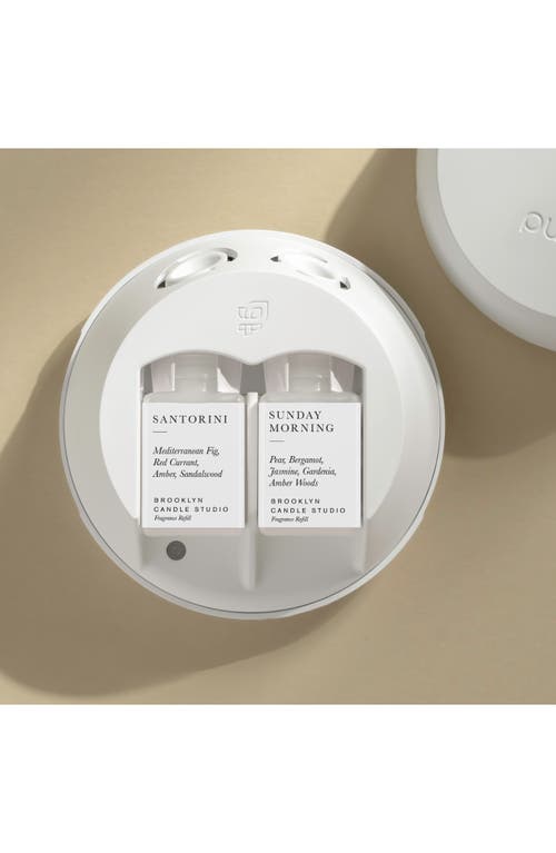 Pura X Brooklyn Candle Studio Santorini & Sunday Morning 4 Smart Fragrance Diffuser & Refill Set In White
