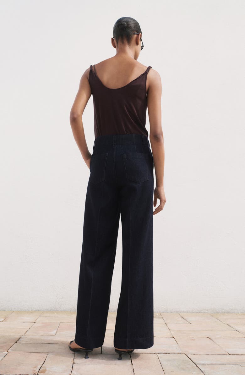 MANGO High Waist Wide Leg Denim Pants, Alternate, color, Open Blue