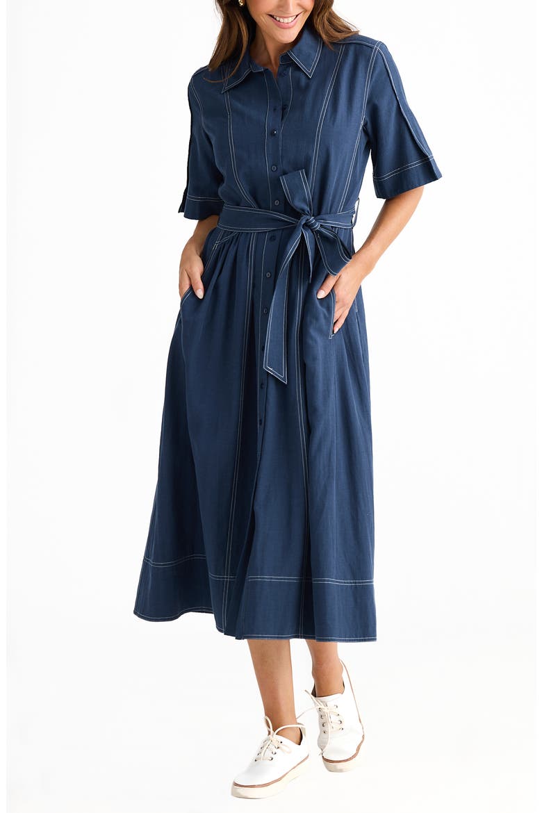 Leo Maxi Shirtdress, Main, color, NAVY