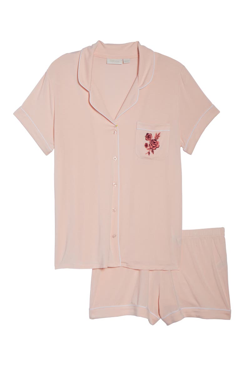 Moonlight Shortie Pajamas, Alternate, color, PINK VEIL ROSE