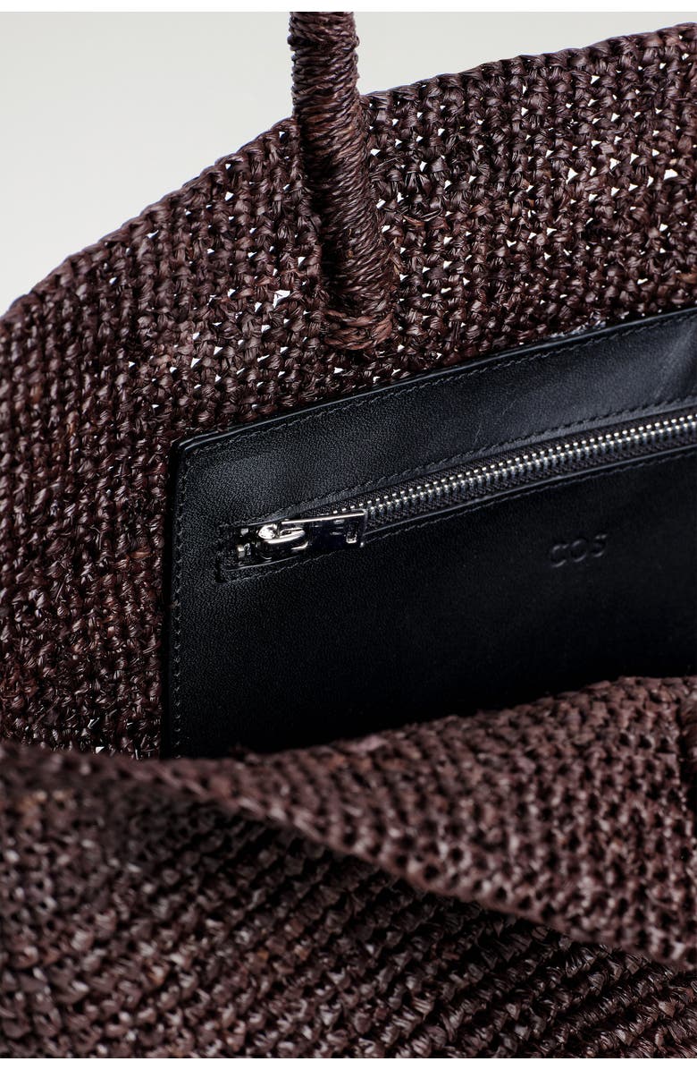 COS Hand-Woven Market Tote - Straw, Alternate, color, Brown