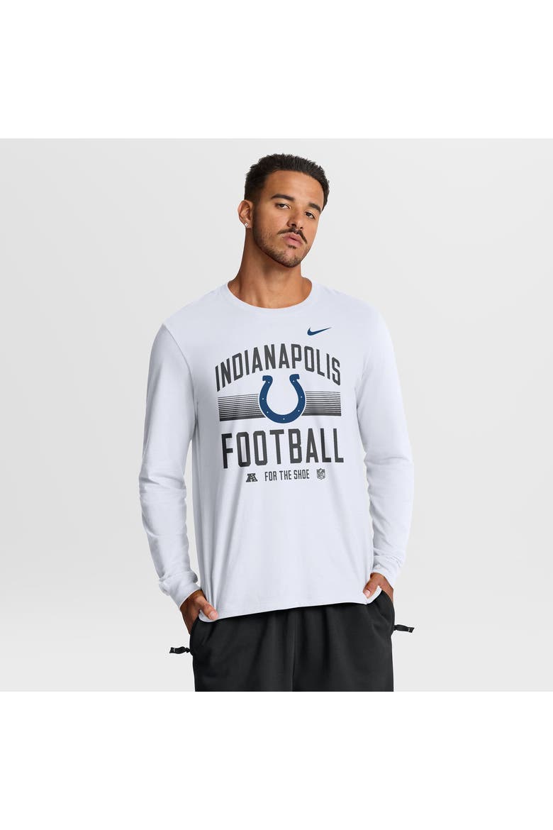 Men's Nike White Indianapolis Colts Always Prepared Essential Cotton Long Sleeve T-Shirt, Main, color, White