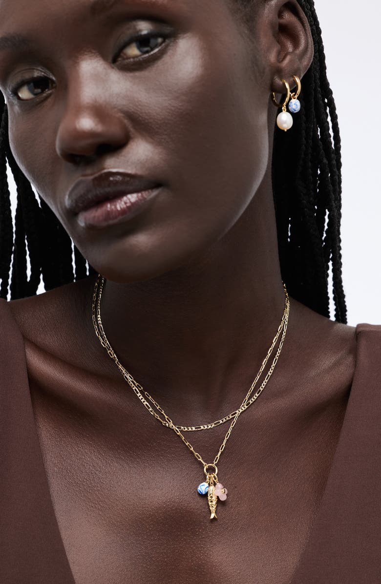 Ana Luisa Floral Charm Necklace, Alternate, color, Gold