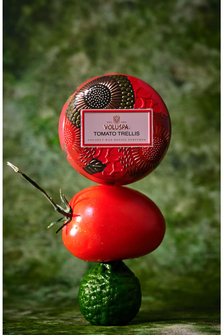 Tomato Trellis Mini Tin Candle, Alternate, color, TOMATO TRELLIS