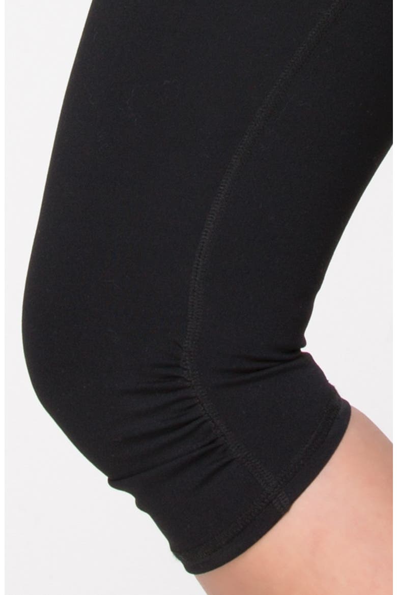 Ingrid & Isabel® Knee Length Active Maternity Pants with Crossover Panel, Alternate, color, JET BLACK